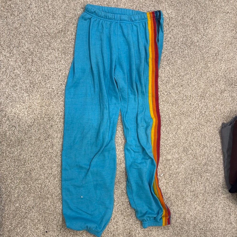 Aviator nation rainbow stripe XL sweatpants